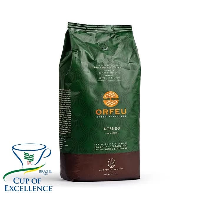 Café Premiado Torrado em grão 1kg Orfeu Intenso Café alta qualidade certificado 100% Arábica