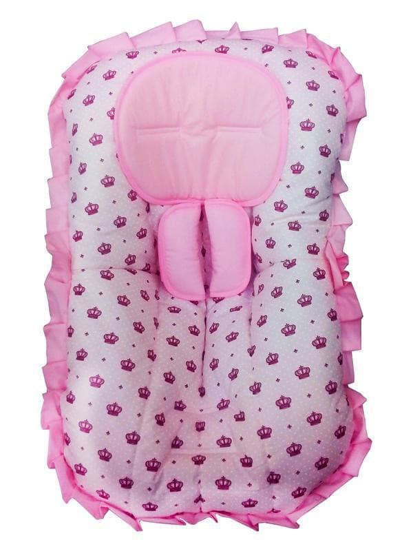 Capa De Bebê Conforto Rosa Com Coroas