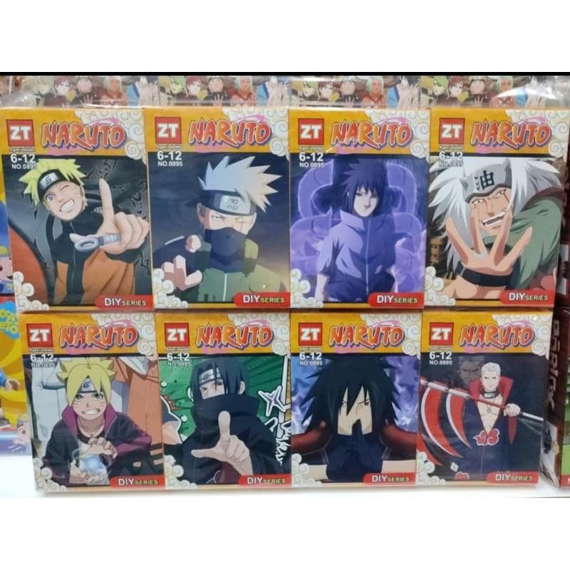 Blocos de montar naruto kit com 8 Legos de montar Bonecos