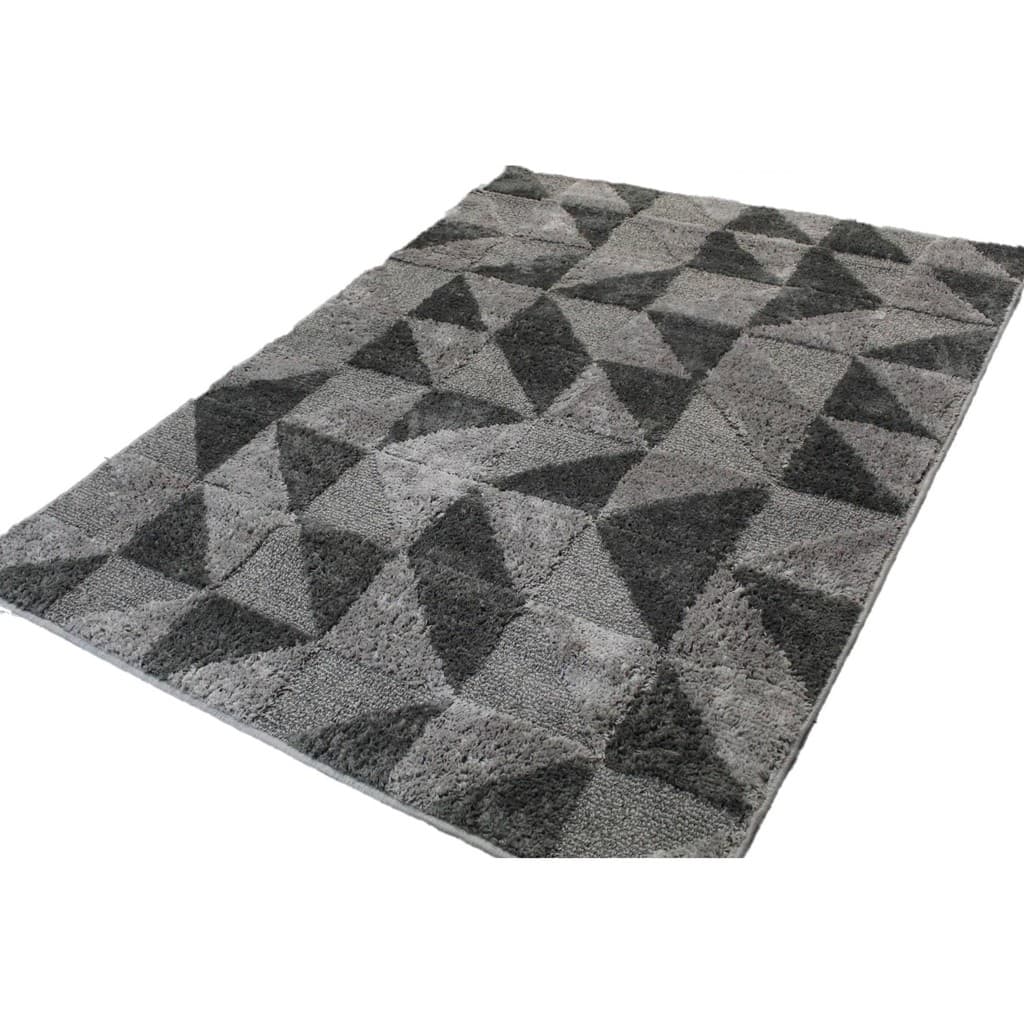Tapete Para Sala Jazz 2,00x2,50 Des 06 Minério CINZA macio felpudo antiderrapante  Oasis Tapetes
