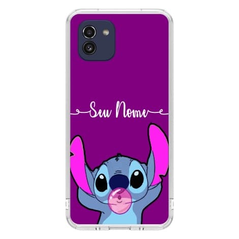 Capa de Celular Capinha Para Samsung A03 Personalizada - Stitch Nome
