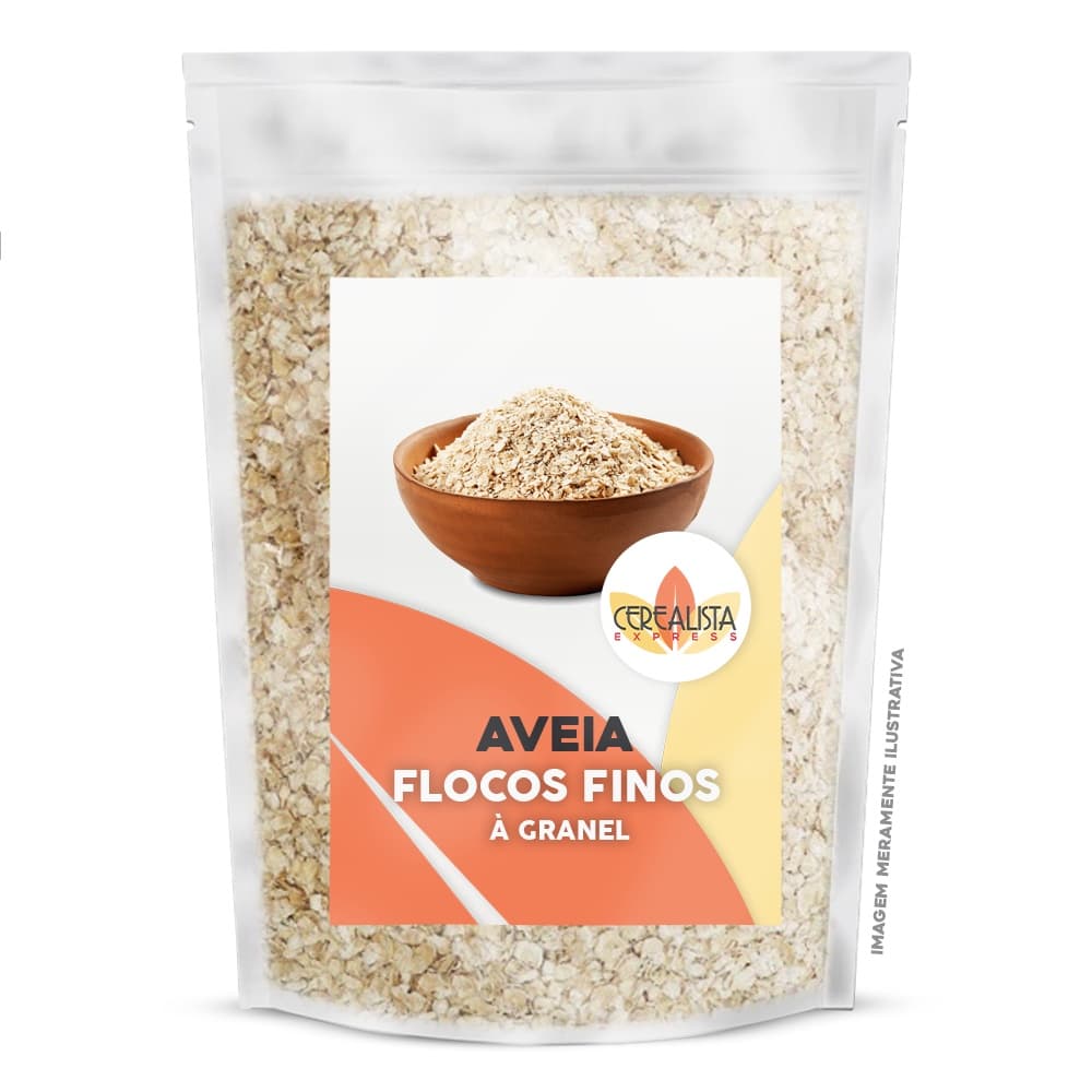 Aveia em Flocos Finos a Granel Grão Integral para Mingau Vitaminas Panquecas e Receitas