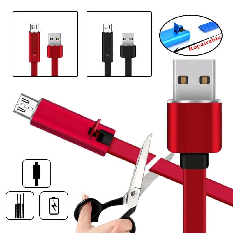 Renewable Cabo De Carregamento Tipo C Reparável Para iPhone Android/Celular/Carga Rápida/Linha Reutilizável IOS Micro