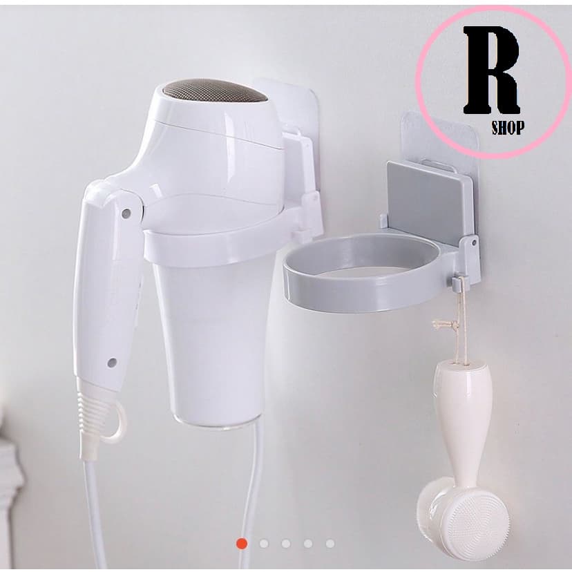 Suporte / Porta Secador De Cabelo De Alta Qualidade Com Parede Em Abs Para Banheiro / Prateleira / Organizador