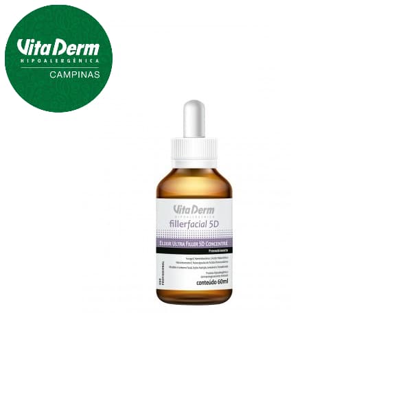 Elixir Ultra Filler 5d 60ml Vita Derm Concentre anti-idade - harmonizaçao facial e acido hialuronico