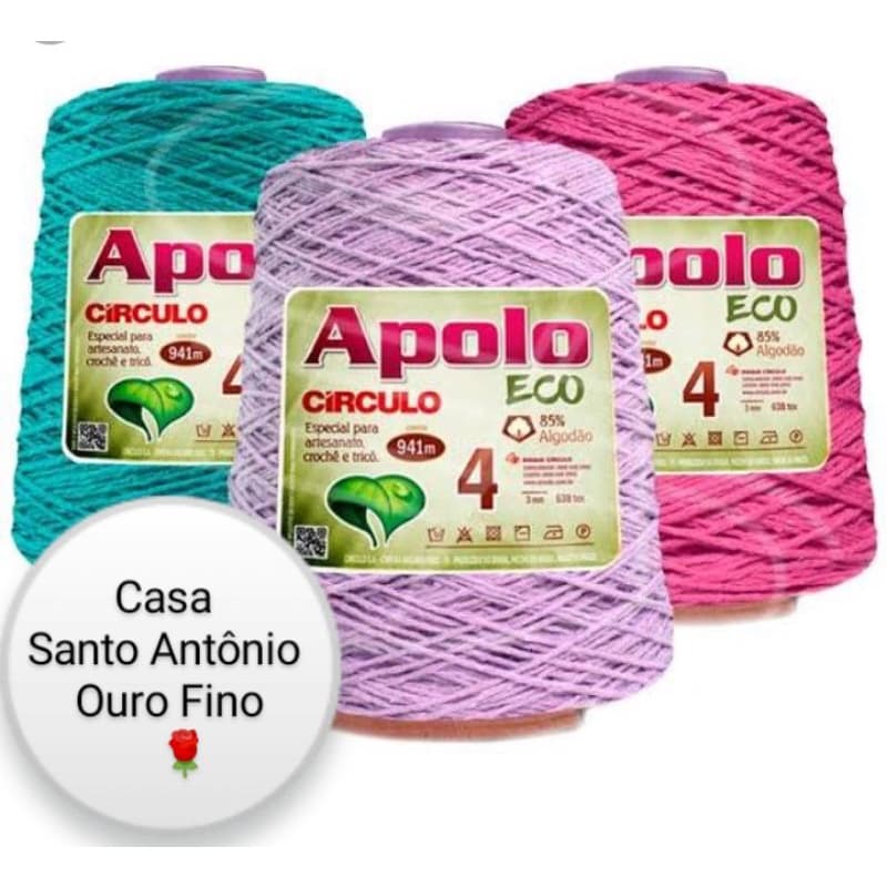 barbante n4 Apolo marca Círculo barbante super macio qualidade círculo... ótimo para crochê, caminhos de mesa, mantas, vestimentas e outros.