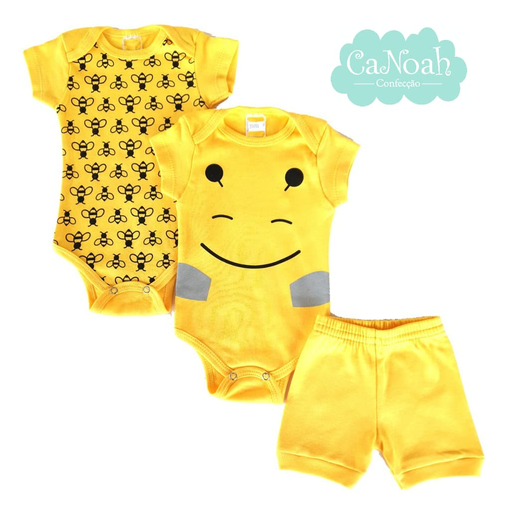 Roupa De Bebe Kit body 3 Peças body MENINA ou MENINO enxoval VERÃO - 3500