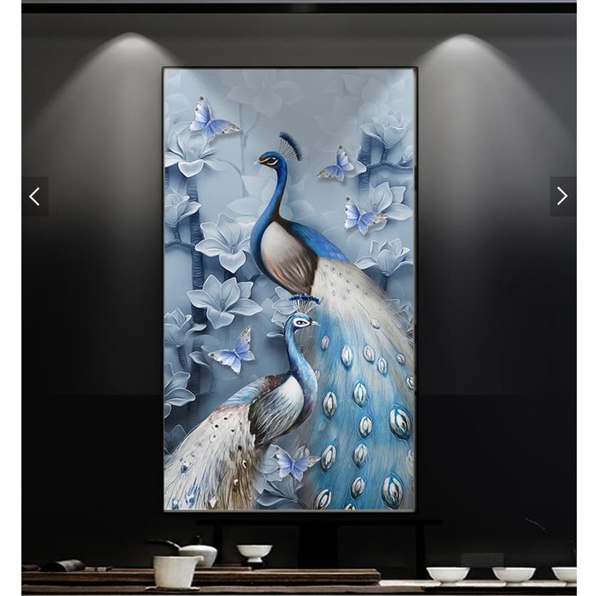5D Sala de estar Quarto Pintura Diamante Pintura Decorativa DIY Pintura Diamante Cheio Pavão Borboleta Flor Pintura Deco