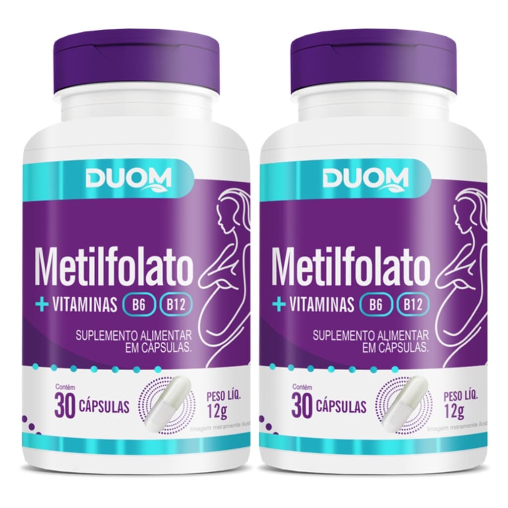 KIT 2 METILFOLATO CONCENTRADO + VITAMINA B6 + VITAMINA B12 TOTAL 60 CÁPSULAS - MALTTA NUTRITION