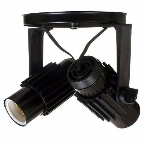 Spot Luminaria Simples Preto Duplo Articulado Sobrepor Teto Parede Decoração 2 Lâmpadas Iluminação