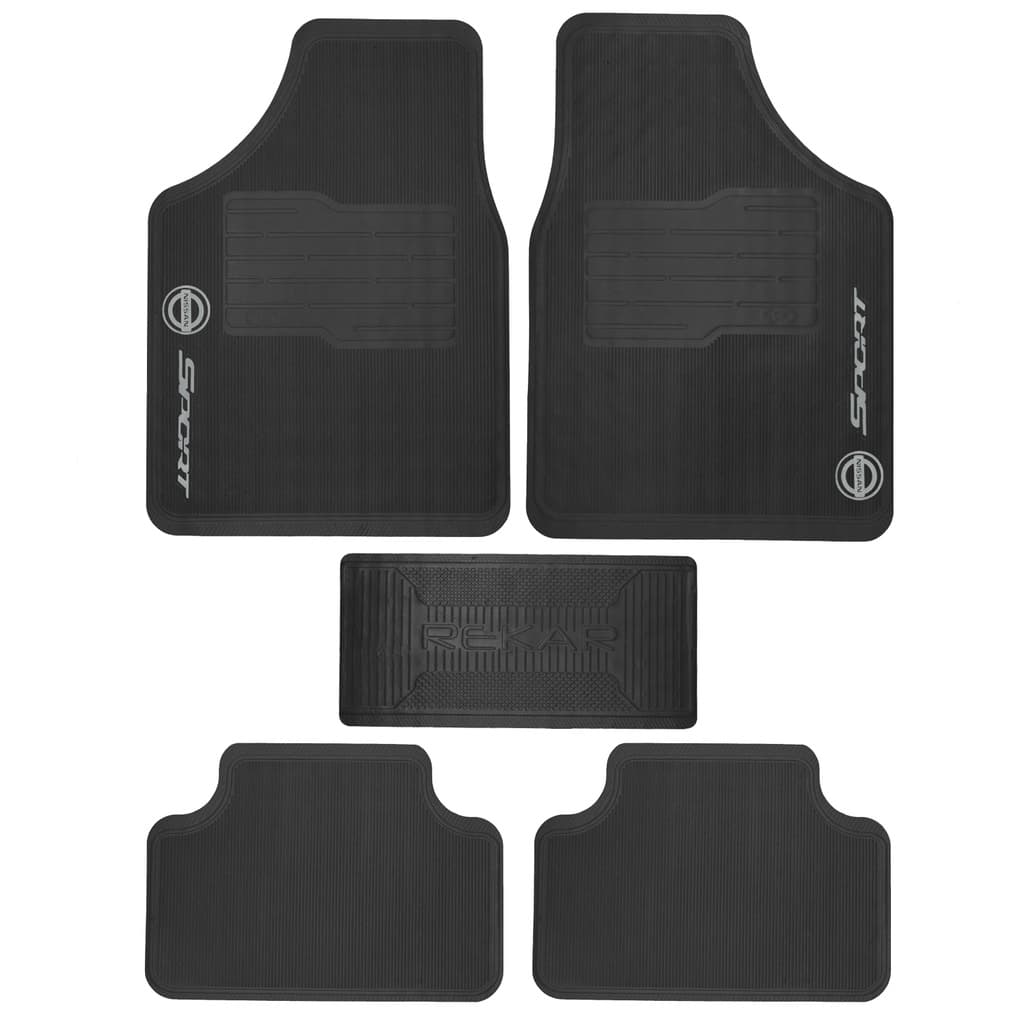 Tapete Automotivo Nissan Universal Preto Borracha 5 Peças Kiks Versa Frontier Leaf Sentra March GT-R
