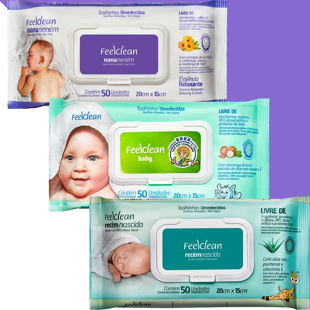 Lenços umedecidos feelclean 50un