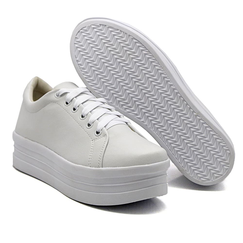 Tênis feminino Casual Cadarços Dk Shoes Siena flat form Plataforma Confortável Fábrica Calçados