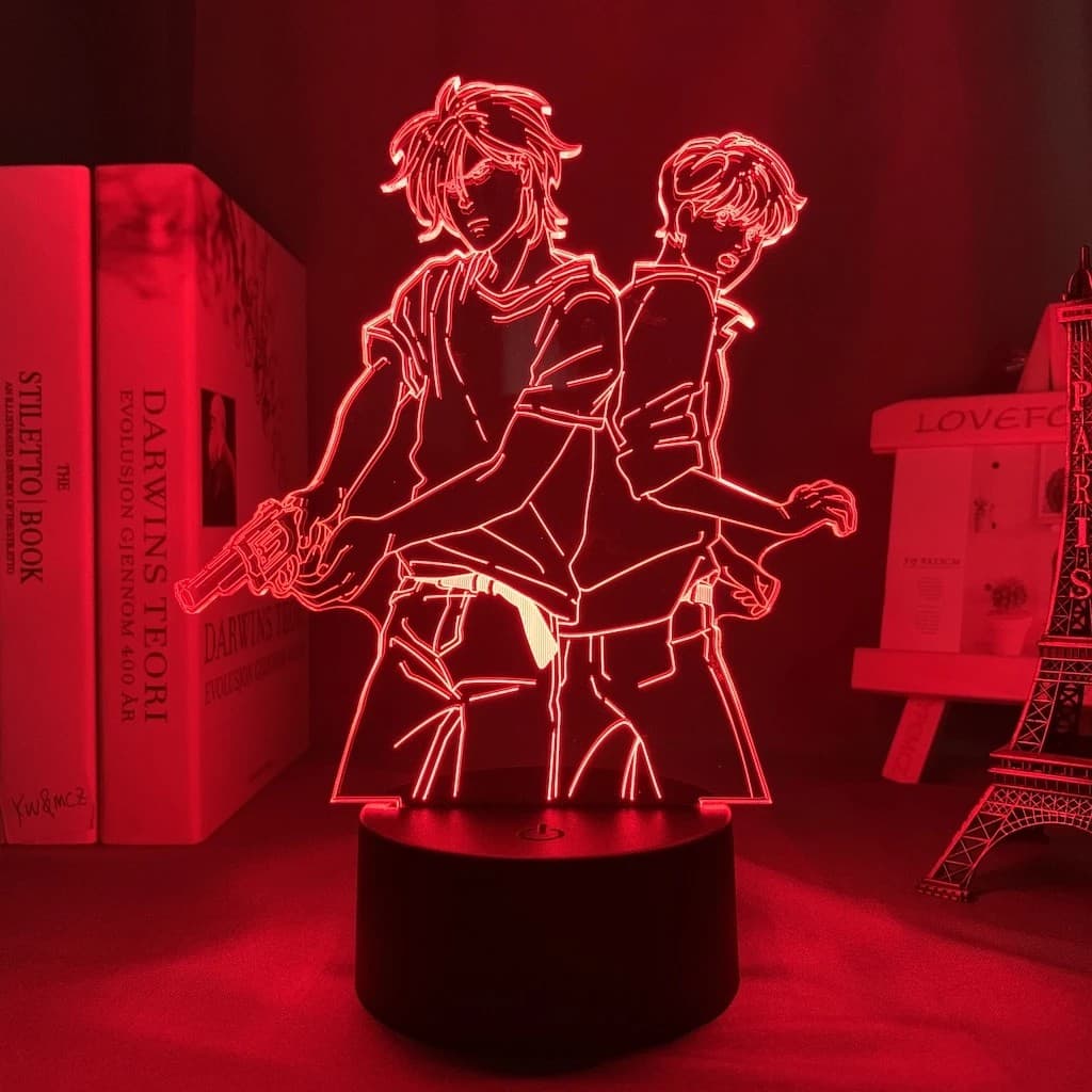 Banana Peixe Led Night Light Anime Para Decoração Do Quarto Criança 2 Toalha De Mesa Crianças Presente De Aniversário Manga Gadget Luminária acrílico led 3d abajur