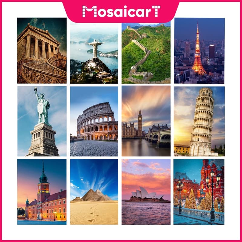 Ameiar MA 5D Famoso Construção Pintura Diamante Torre Eiffel DIY Adequado Para Sala De Estar Decoração De Casa 30x40 Cm/40x50