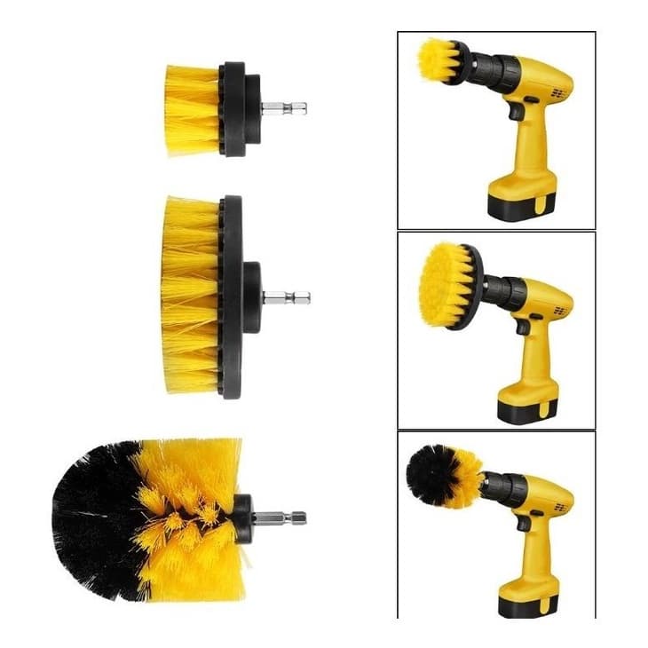 Kit Escova de Higienização Sofa Carro Estofados P/ Furadeira e Parafusadeira