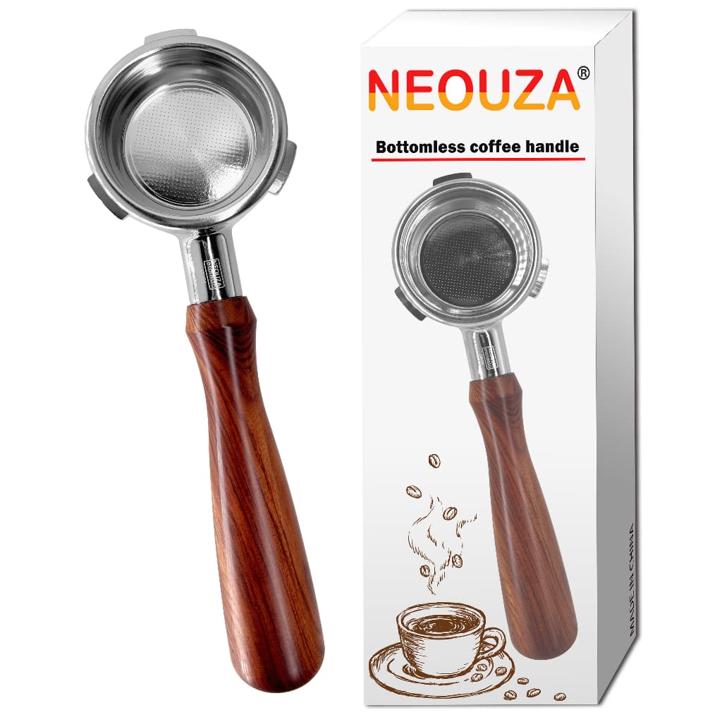 NEOUZA 58mm Porta-Filtro Sem Fundo De Três Orelhas Para Máquina De Café Expresso Compatível Com Breville Sage Oster Sunbeam Barista Mini Max Stainless Steel