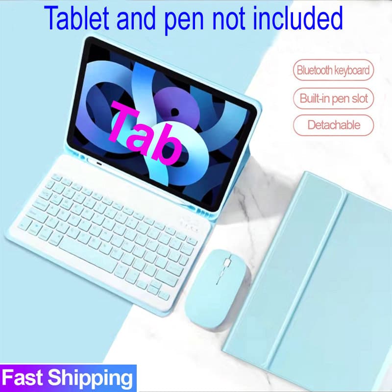 Capa De Com Teclado Para Samsung Galaxy Tab S6 Lite A9 A9+ A11 A11+ S9 fe S10 FE S10 lite Bluetooth keyboard mouse case