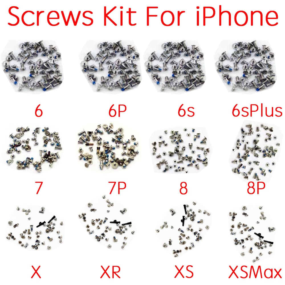 Conjunto De Parafusos Completos Para iP 6 6Pl 6s 6sPlus 7 7P 8 Plus X XR XS 11 12 Pro Max Com 2x Kit Inferiores Peças De Reposição