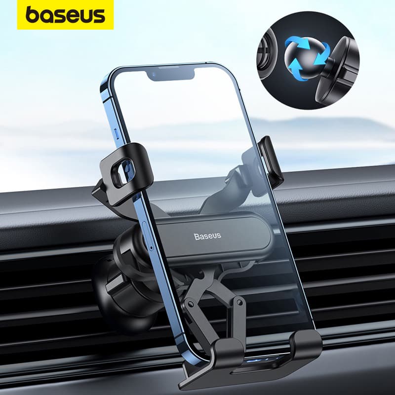 Suporte De Telefone De Gravidade Para Carro Baseus Respiro De Ar iPhone Samsung Gps Flexível
