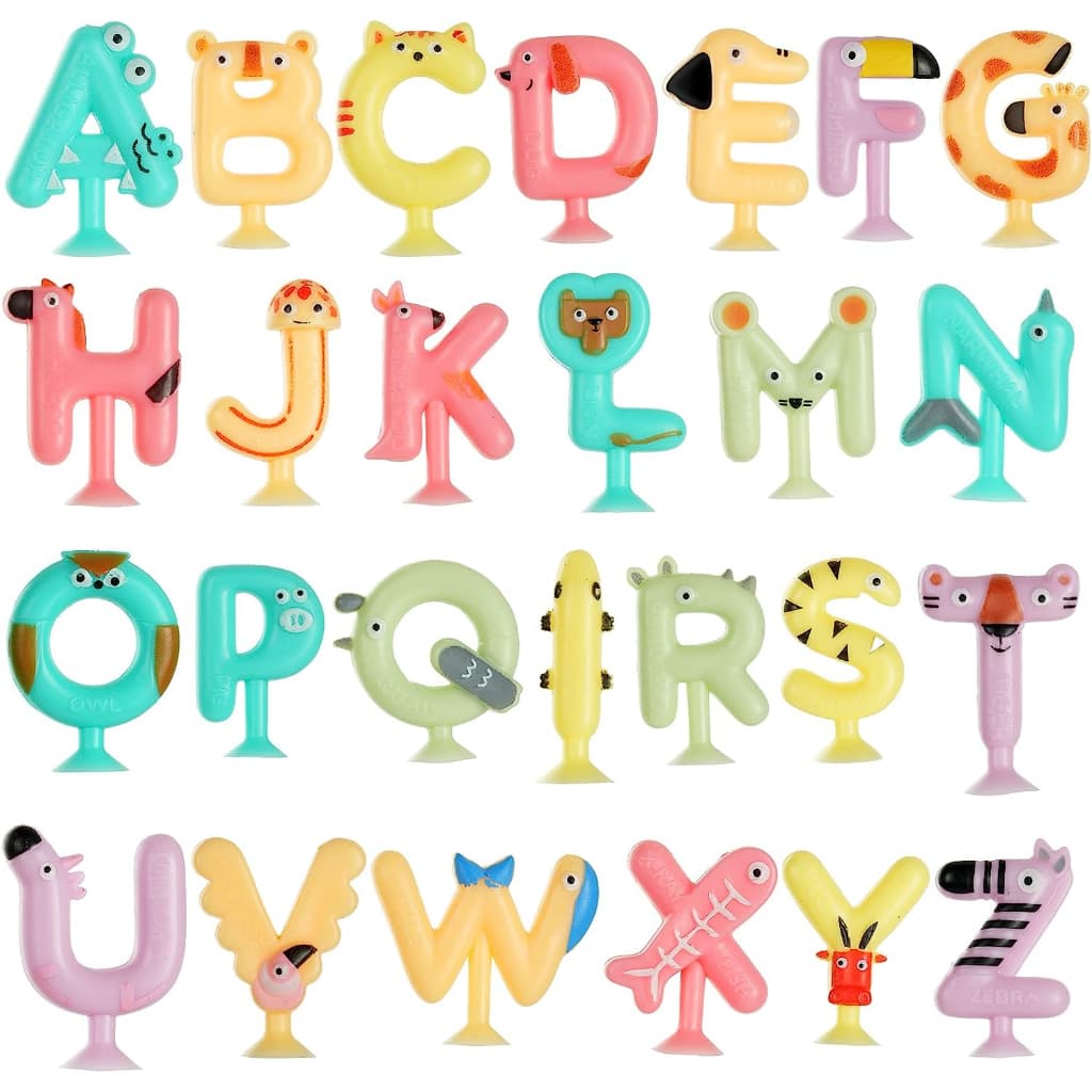 Alfabeto Brinquedo De Sucção 26 Letras ABCD Brinquedos Para Crianças De 3 + Anos Educativos De Viagem