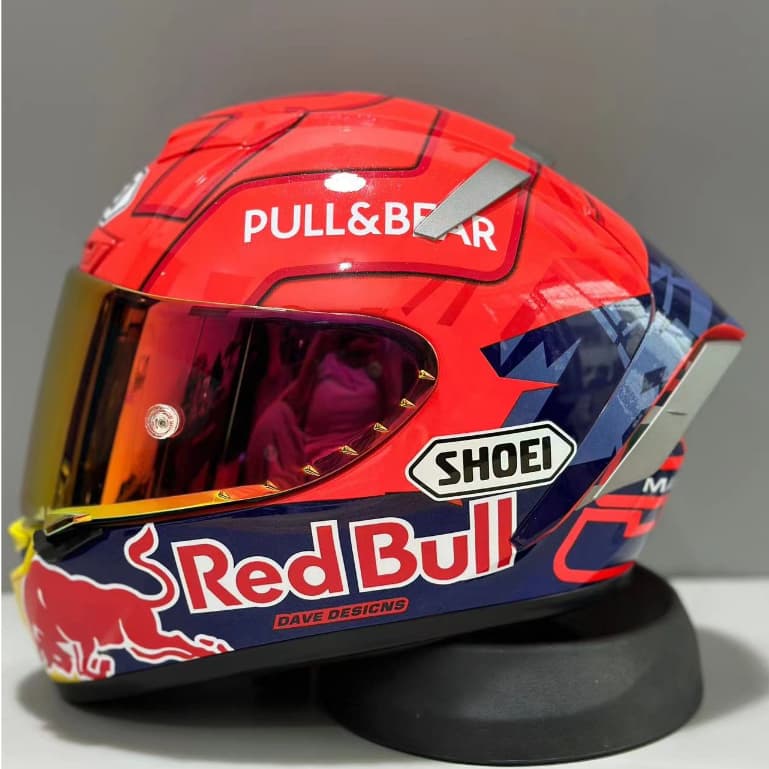 Novo Capacete Facial Completo SHOEI X14 marquez TC6 Red Bull Oitava Geração Formiga Motocicleta Equitação Anti Queda