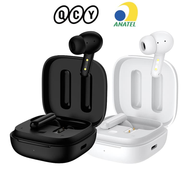 QCY T13 Fones De Ouvido Jogos Esportes ANC Fone HT06 Bluetooth 5.3 28dB Profundidade E Modo Transparência Com Microfone 