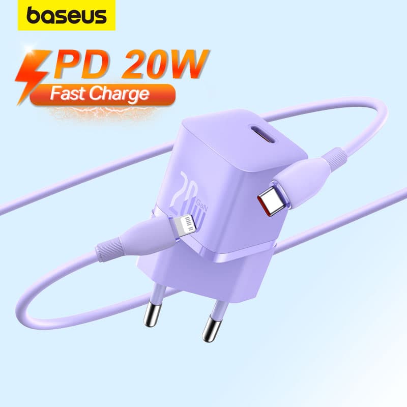 Baseus GaN5 20W / 30W / 45W Mini Carregador Rápido Portátil Para  iPhone 15 16 17Pro Max