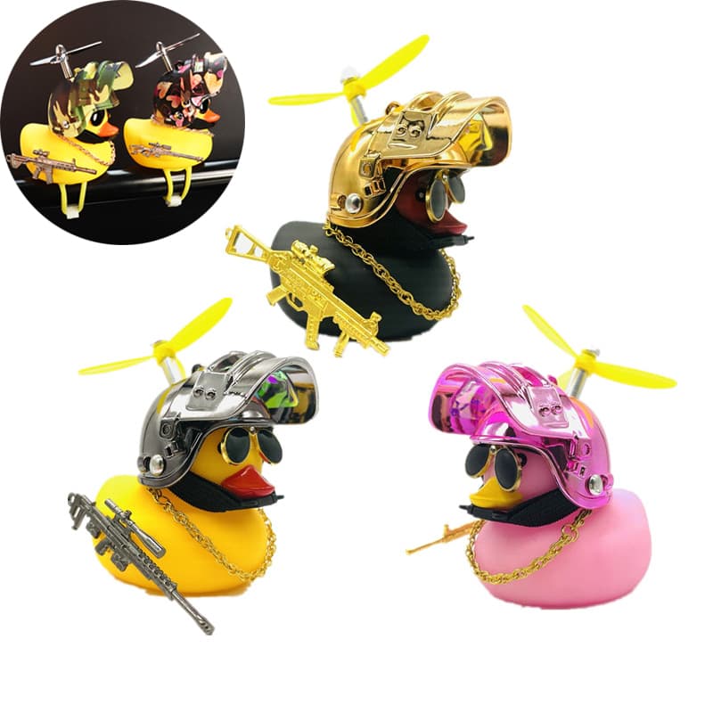 Terceiro Nível Capacete Pato Quebrar Vento Carro Pequeno Amarelo Bicicleta Motocicleta Condução Decoração Tertiário Pato