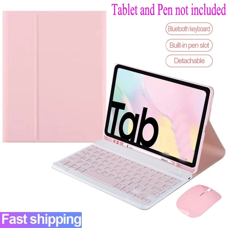 Capa Com Teclado Para Samsung Galaxy Tab S6 lite S7 FE S9 S10 A8 A9 A9 + A11 A11 + Magnética Sem Fio E Mouse Bluetooth