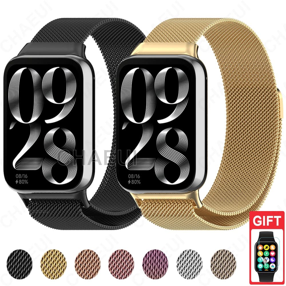 Substituição De Pulseira De Aço Inoxidável Com Metal Para Xiaomi Smart Band 10 9 8 7 Pro / Redmi Watch 4 5 6