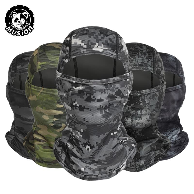 Musion Balaclava Malha Respirável Proteção UV Da Motocicleta Máscara Facial Completa Impressa