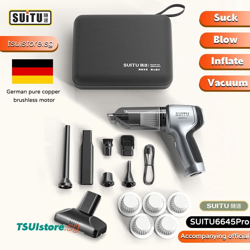 Aspirador Sem Fio SUITU Brushless Motor Soprador 4 In1 Carro De Sucção Forte Bomba De Vácuo Portátil