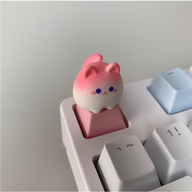 Keycap Criativo Personalizado Animais De Desenho Animado Bonitos 3dtranslúcido Para Teclado Mecânico De Eixo Cruzado
