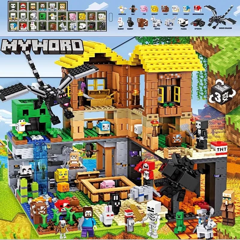 1515 Peças Bloco de Montar Jogo do Bloco Mundo de Blocos Craft Brinquedo educativos presente Compatível com lego