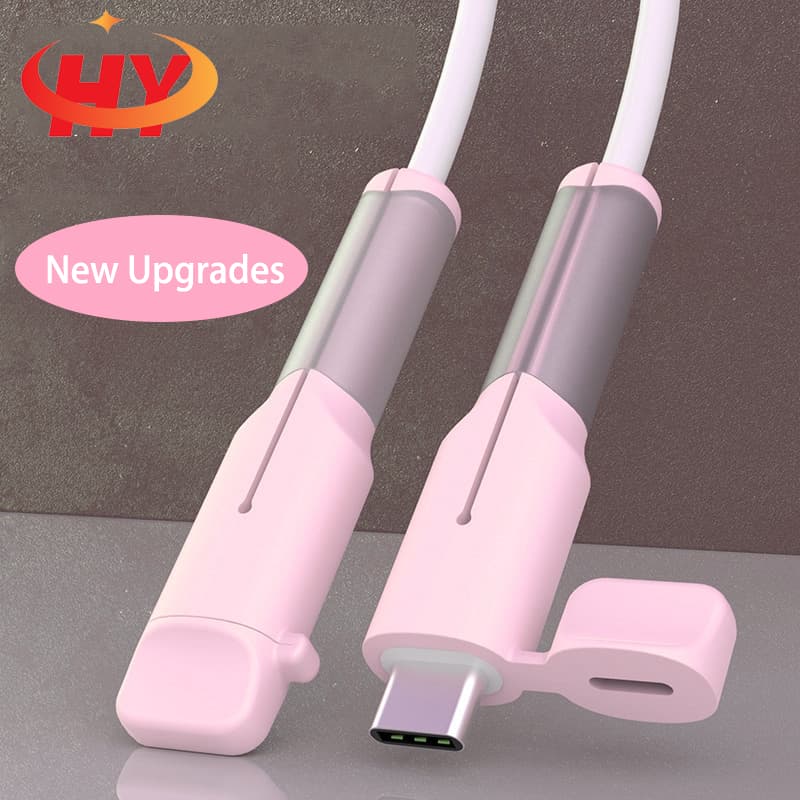 【 Ship Dentro De 24 Horas 】 Hy 2024 Novo Protetor De Cabo Carregador Rápido De Silicone Macio Compatível Com A Capa Do iPhone/Android