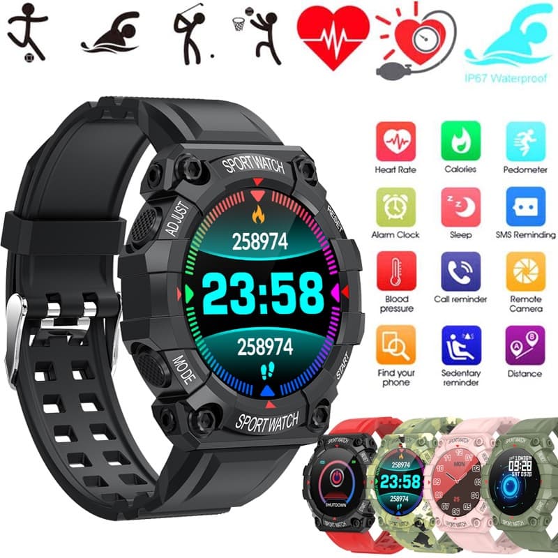 FD68S Smartwatch Relógio Inteligente Full Touch Esportivo Bluetooth À Prova D'água Monitor De Pressão Arterial