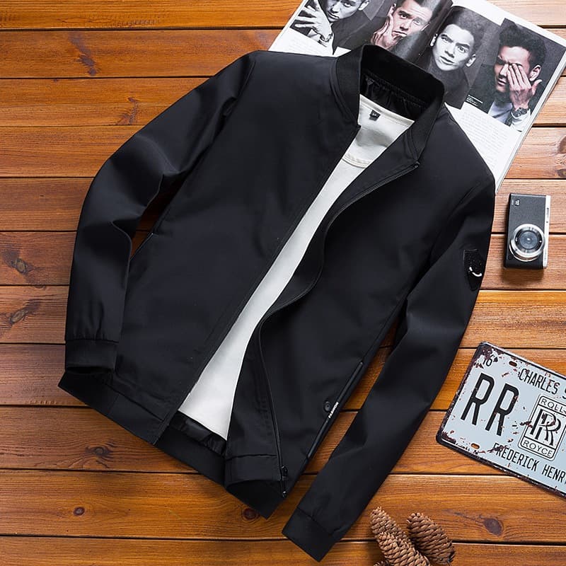Boa Qualidade Moda Masculina Casual Impermeável Caot Casual Slim fit Bombardeiro Casual