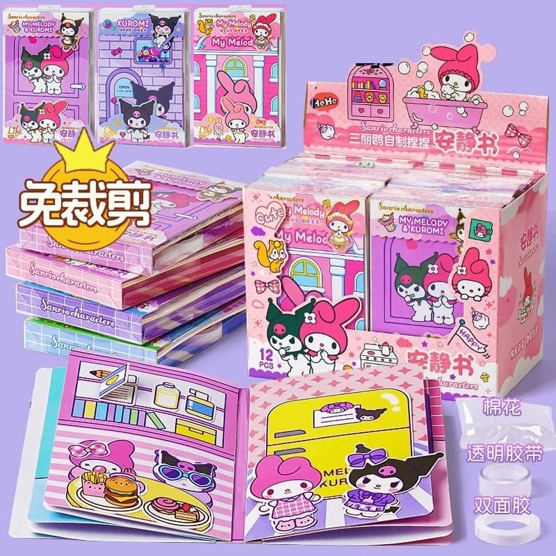 Livro De Brinquedos Kuromi Melodia Vestir Silencioso Descompressão Brinquedo Educacional Feito À Mão