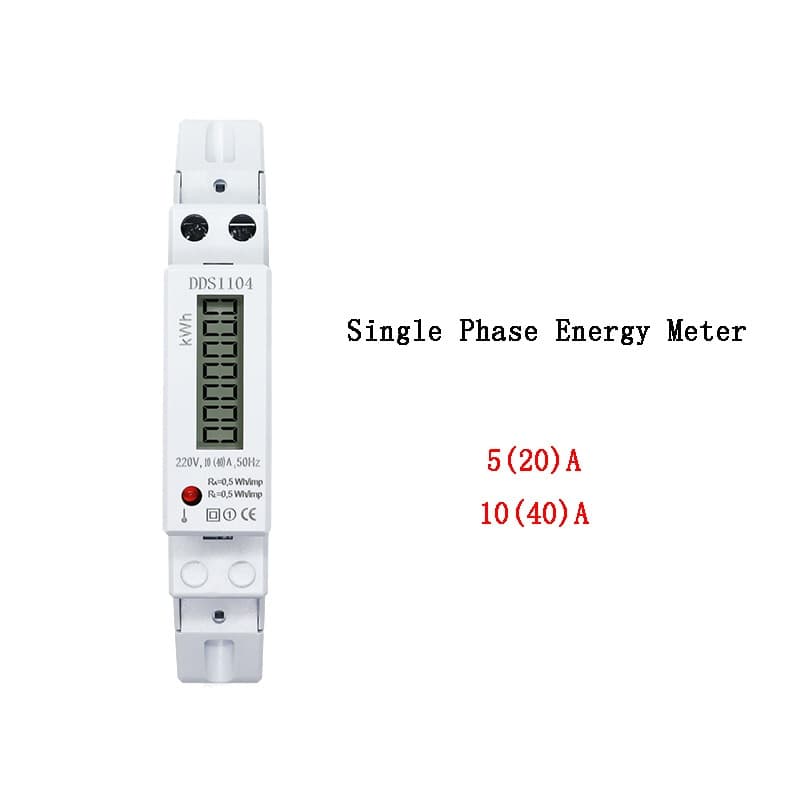 DDS1104 5 (20) A 10 (40)A  Medidor De Energia Monofásico AC 220V 50Hz 1P2W LCD Digital Wattmeter Consumo kWh Meter