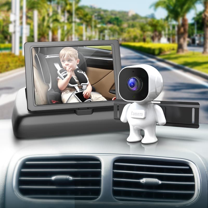 Cuidados Com O Bebê Montado No Carro Visor Dobrável De 4,3 Polegadas E Câmera De Visão Noturna Para Cuidado Do Banco Traseiro