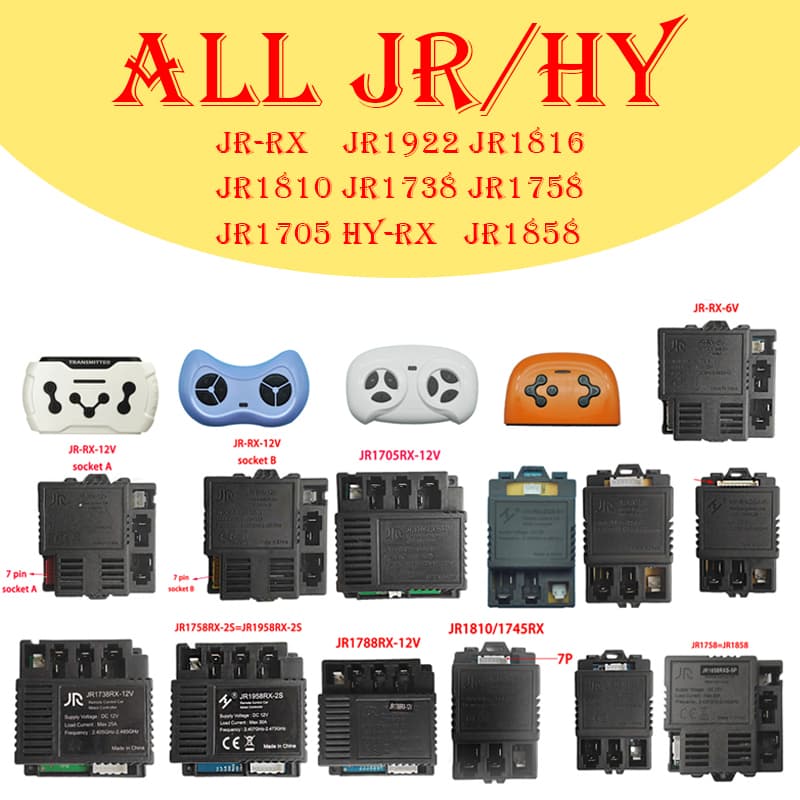 JR-RX-12V JR1738 JR1810 JR1922 Controlador de carrinho elétrico, controle remoto, transmissor carro de passeio infantil