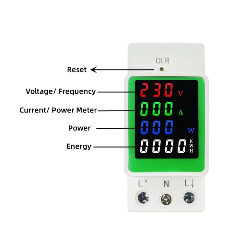 Medidor Eletrônico De Energia Din Rail 80-270V 100A Wattmeter Multi Digital Ammeter Voltímetro TY2P-E