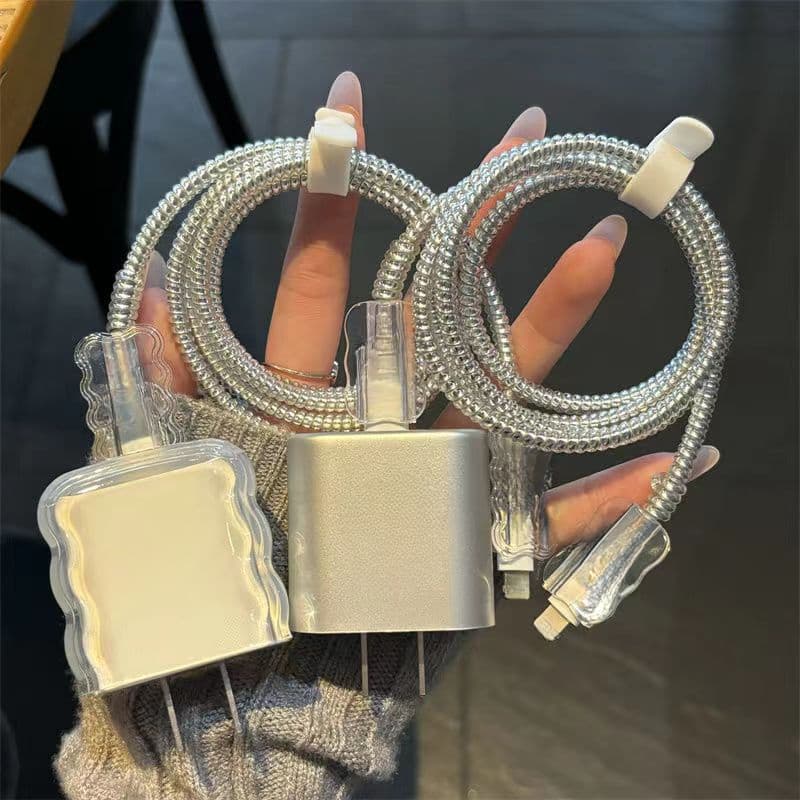 Protetor De Bobinador De Cabo Transparente Para IPhone 18W 20W Cobertura Do Carregador Caixa De Carregamento Rápido De Dados Cabeça De Fio Proteção Anti-Mordida