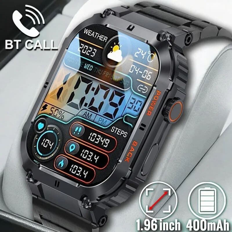 LIGE Relógio Esportivo Exterior Smart Watch Men For Android Xiaomi Ios Ip68 Relógios À Prova D'água Freqüência Cardíaca 1.96'Smartwatch Original