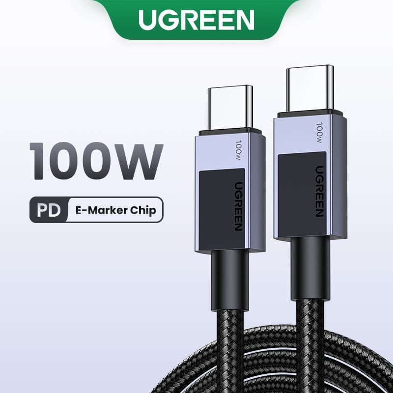 Cabo De Carregamento Rápido UGREEN PD 100W Tipo C Dados USB 3.0 Para iPhone 15 , Samsung S24 Ultra , Xiaomi Android iPad