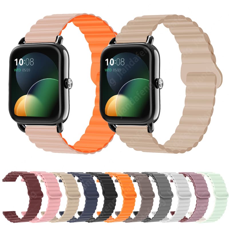 Faixa De Fechamento Magnético Pulseira De silicone Para Smartwatch Relógio Inteligente Haylou RS4 Plus