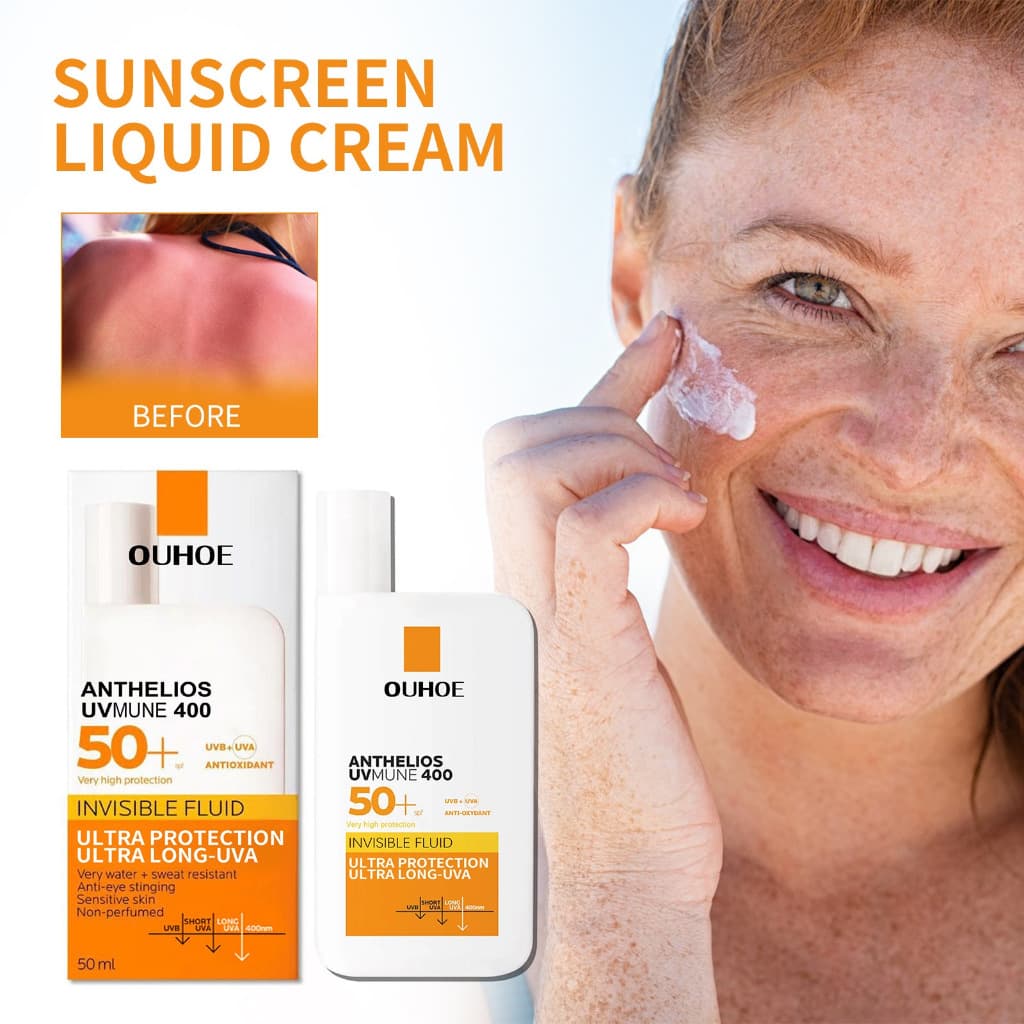 Protetor Solar Fps 50 + Controle De Óleo Luz E Loção Não Oleosa Adequada Sunblock Anti-Oxidação Para Rosto Corpo