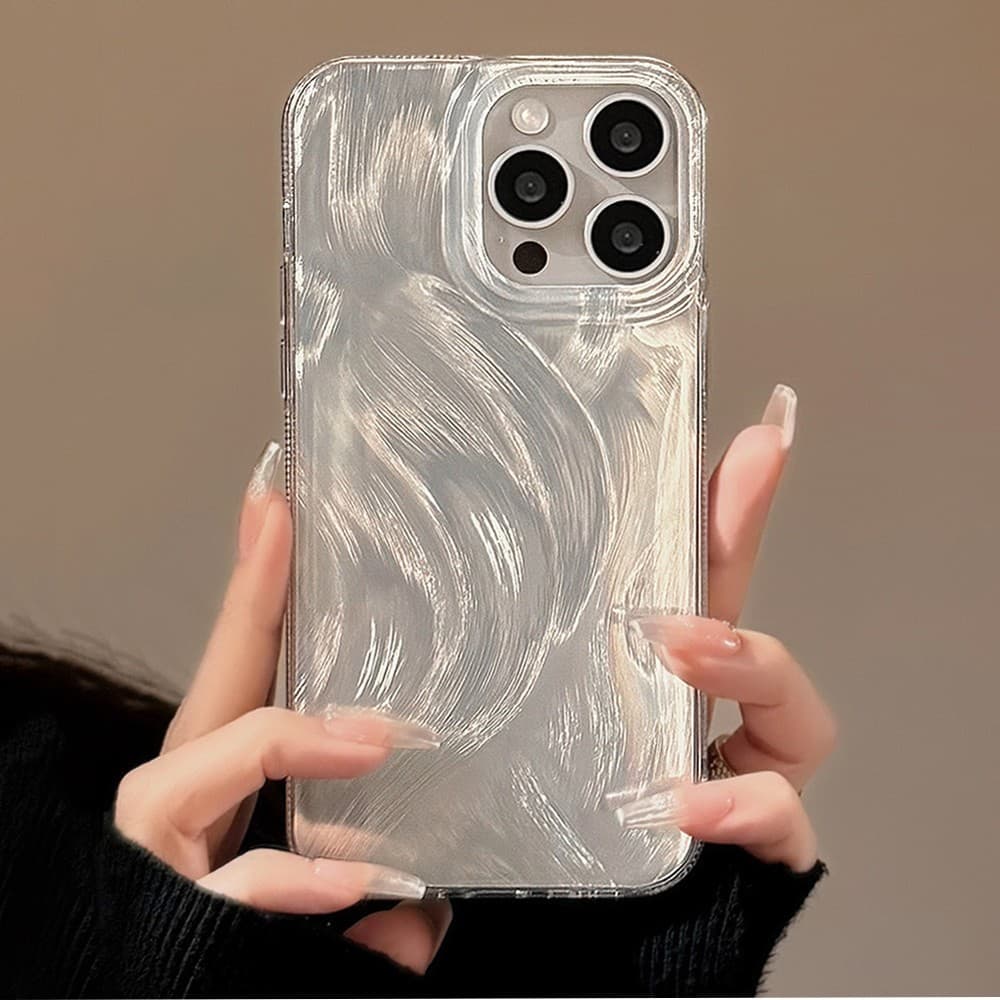 Simples Cor Sólida Pena Fio Laser Prata Caso Para iPhone 16 15 14 13 12 11 Pro Max XS 7 8 Plus Capa