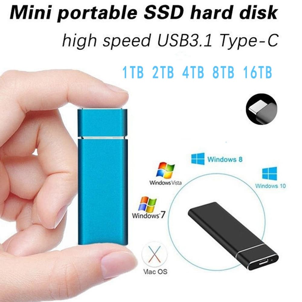 Disco Rígido Externo SSD De 2 Tb 16 20 30 De Estado Sólido Móvel USB 3.0